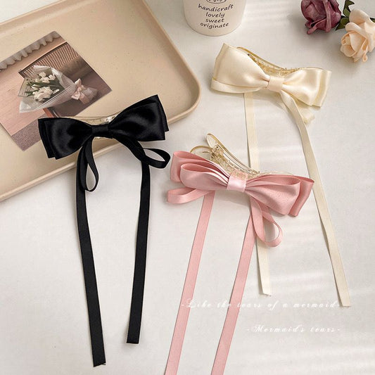 Sweetheart Satin Bow Hair Clips
