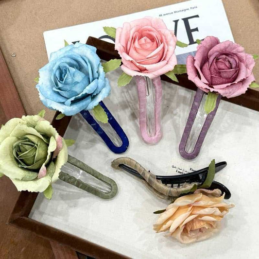 Rosy Dream Hair Clips