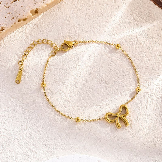 Golden Grace Bow Anklet