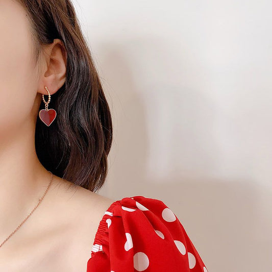 Scarlet Romance Heart Earrings