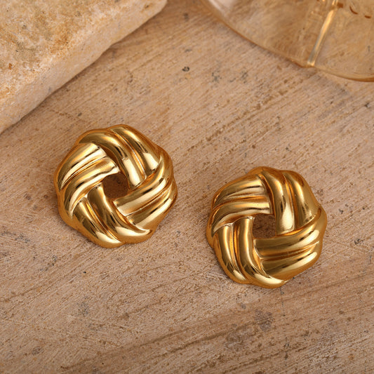 Endless Twists Gold Studs