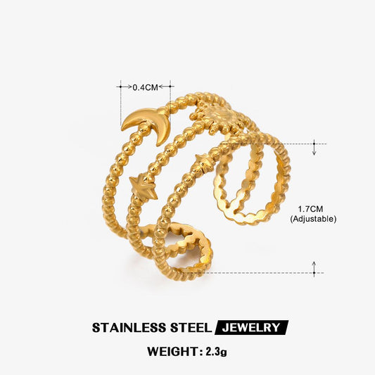Stellar Charm Gold Ring