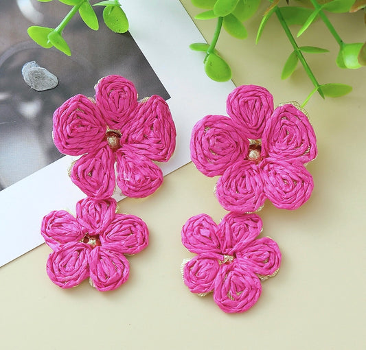 Hot Pink Bloom Earrings