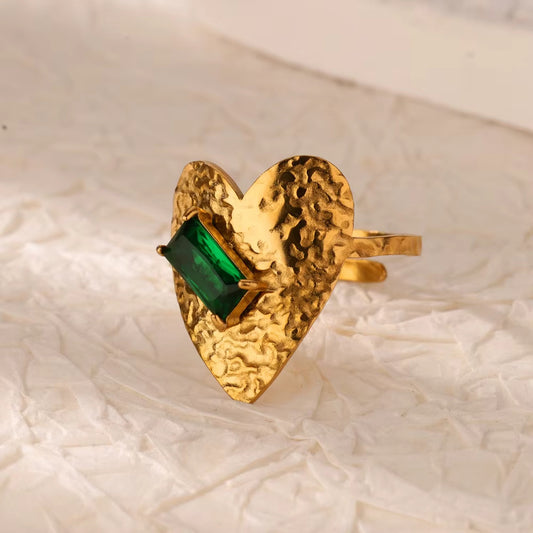 Gold Struck Heart Ring