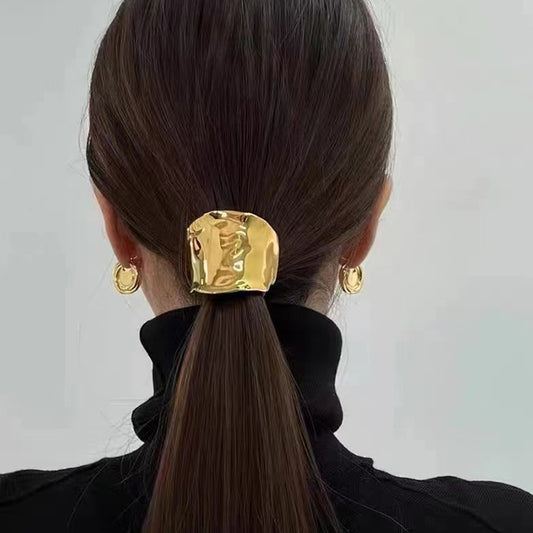 Hammered Statement Metal Hair Tie
