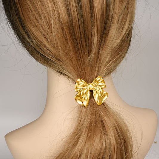 Dainty Ribbon Statement Metal Hair Tie