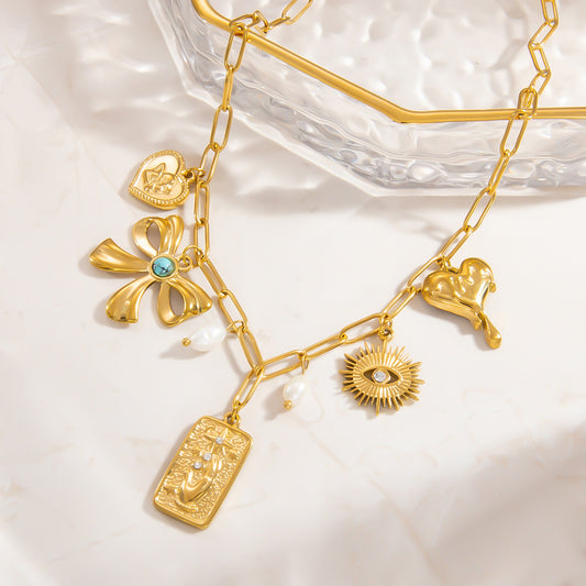 Golden Chaos Statement Necklace