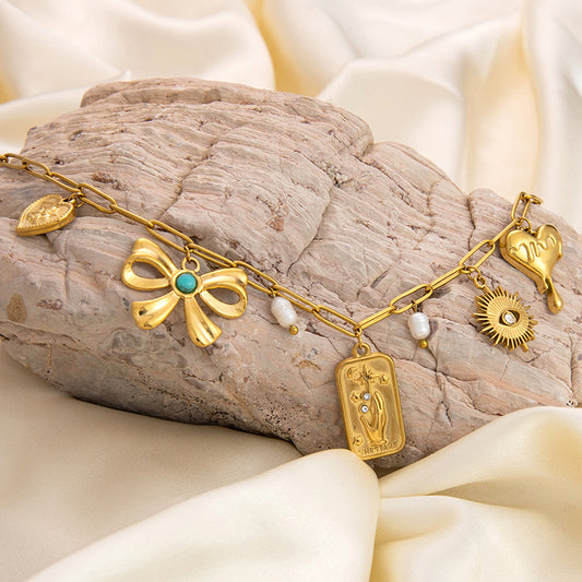 Golden Chaos Statement Necklace