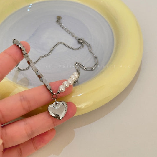 Silver Sin Pearl Necklace