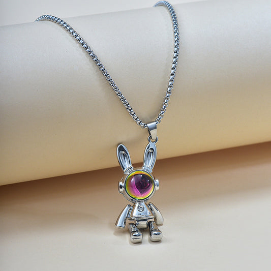Silver Bunny Unisex Necklace