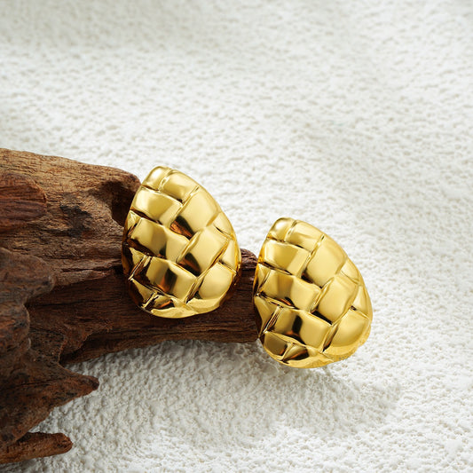 Golden Pine Cone Earrings