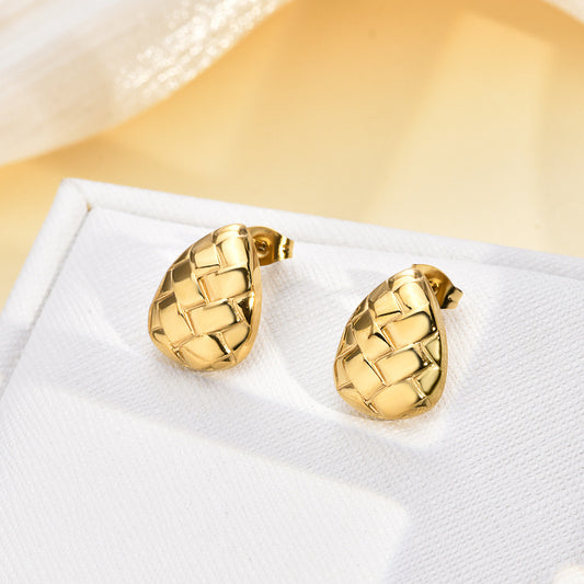 Golden Pine Cone Earrings