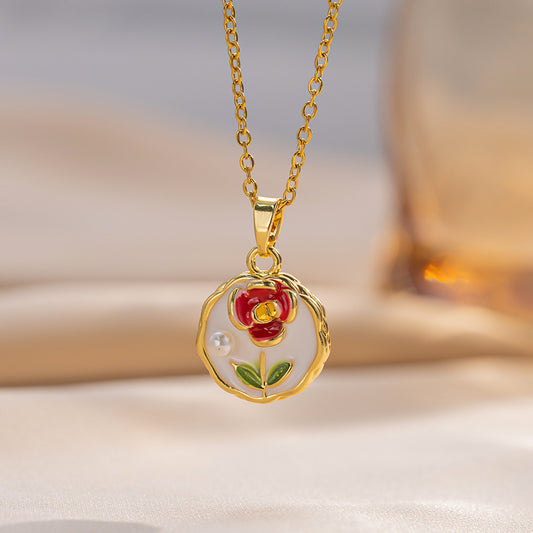 Peony Pearl Vintage Necklace