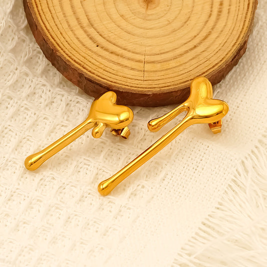 Golden Meltdown Heart Earrings