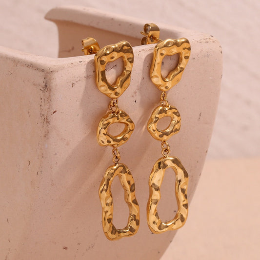 Hammered-Relic Gold Earrings