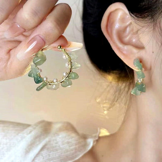 Jaded Matcha Pearl Earrings