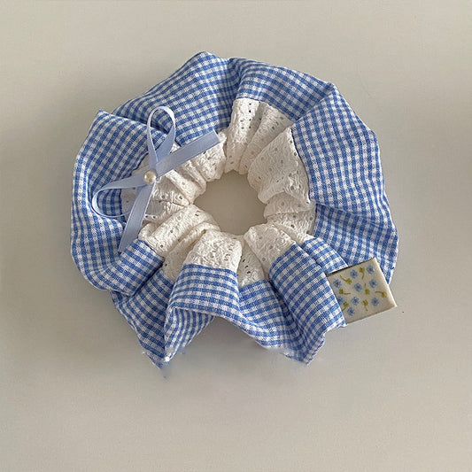 Ghingham Sky Blue Scrunchie