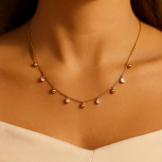 Golden Strings Attached Necklace