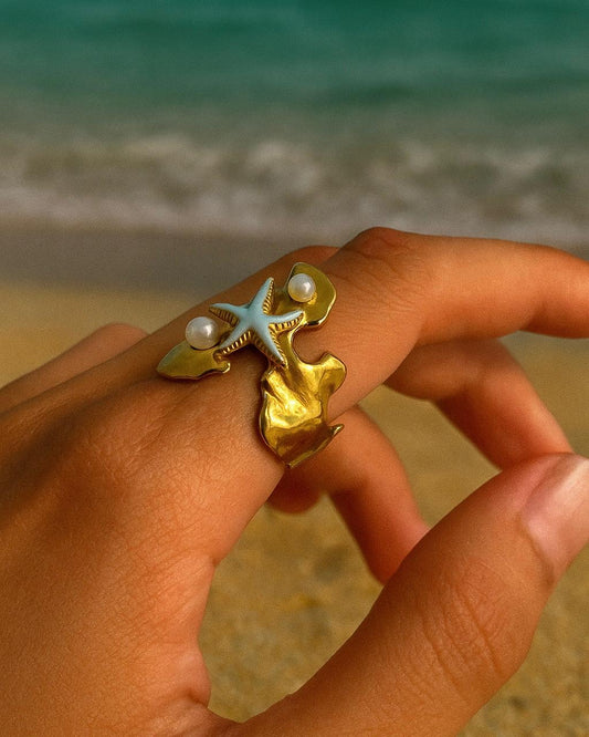 Saphire Starfish Ring