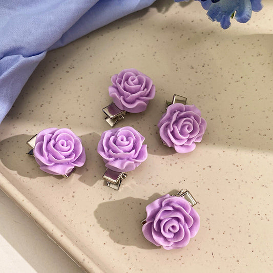 French Roses Lilac Hairclips
