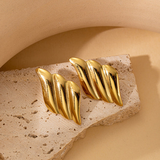 Ripple Effect Gold Earrings