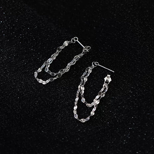 Silver-sigh Chandelier Earrings