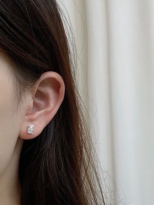 Tiny Teddy Stud Earrings