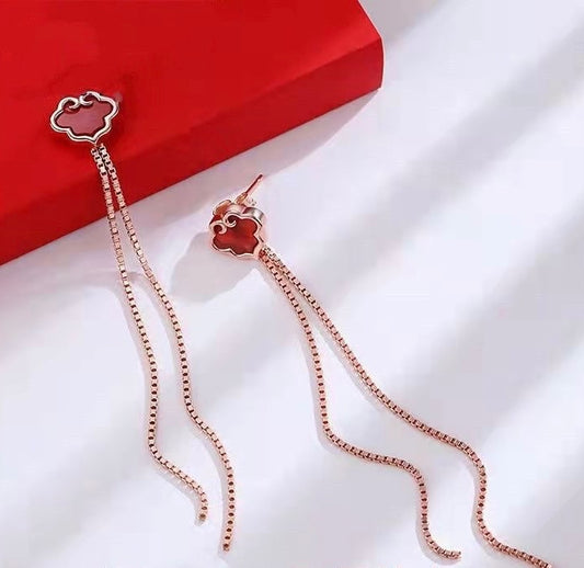 Ethereal Scarlet Dangling Earrings