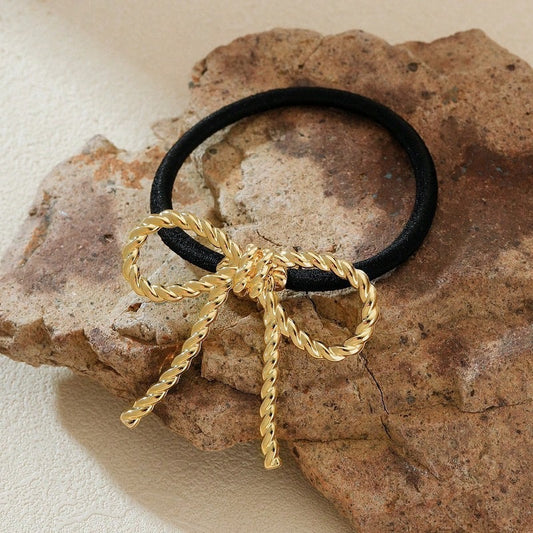 Twisted Bow Statement Metal Hair Tie