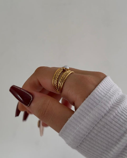 Mediterranean Minimalistic Pearl Ring