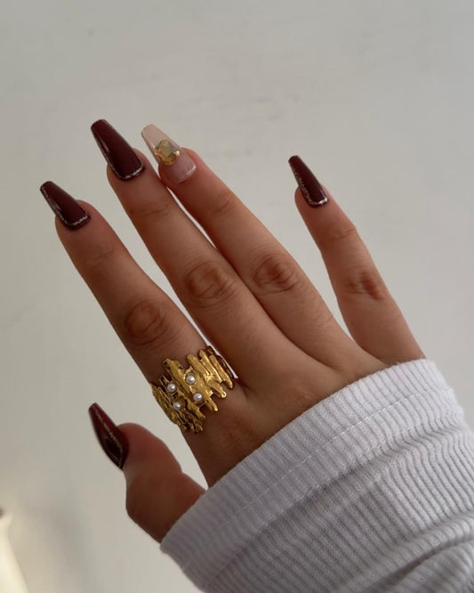 Pearl-core Maximalist Gold Ring