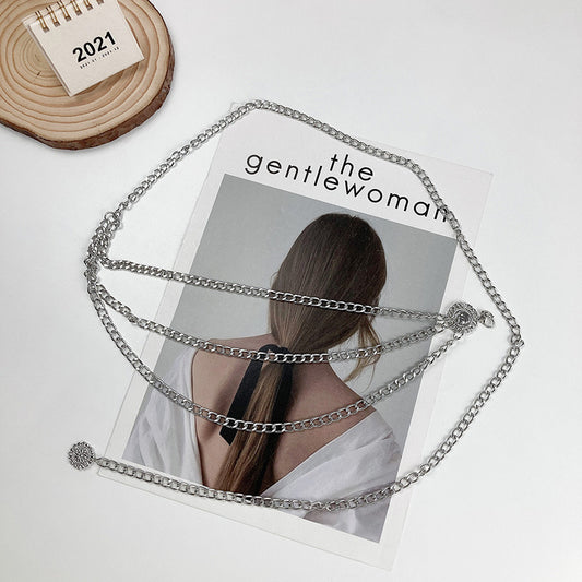 Hot-Metal Chunky Waist Chain Belt