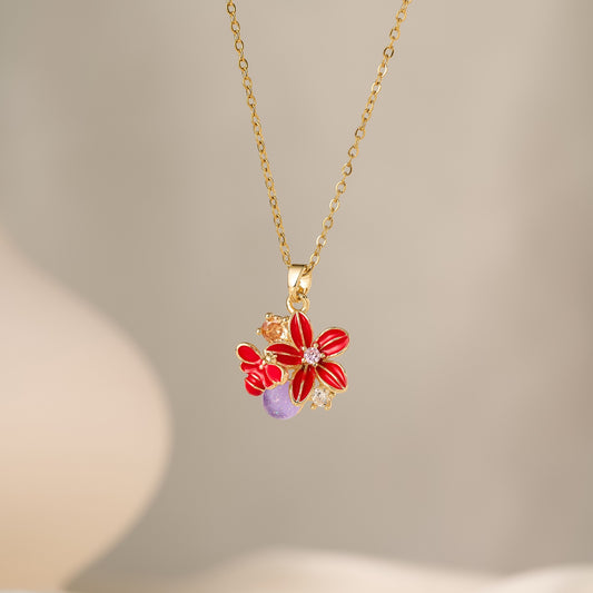Scarlet Bloomscape Necklace