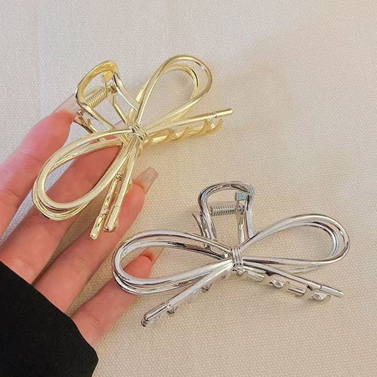 Metallurgical Coquette Bow Claw Clip