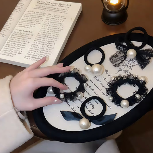 Dark Romance Pearl Hair Tie Combo