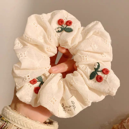 Pretty Cherry Puff Scrunchie