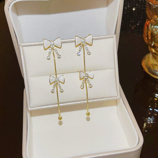 Glimmer Bow-drop Earrings