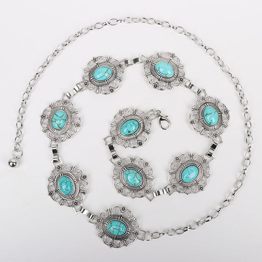 Grecian-Goddess Turquoise Waist Chain