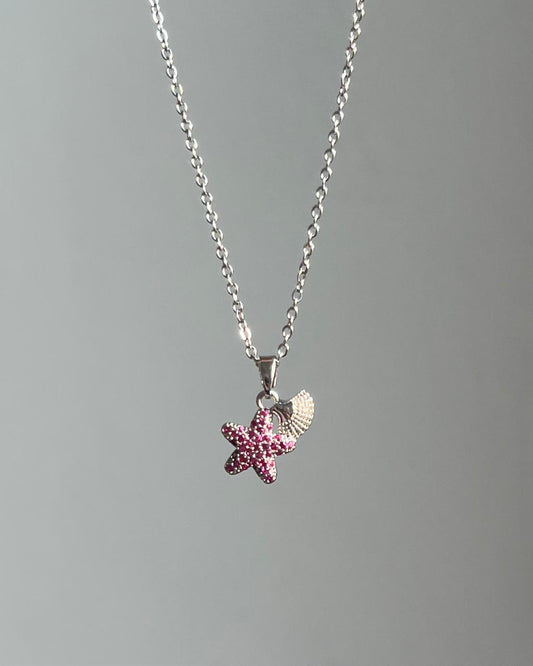 Pop of Coral Starfish Necklace