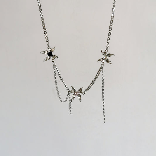Three Wicked Spiders Necklace