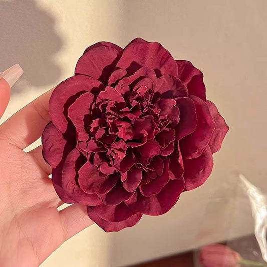 Maple Maroon Floral Hair Clip
