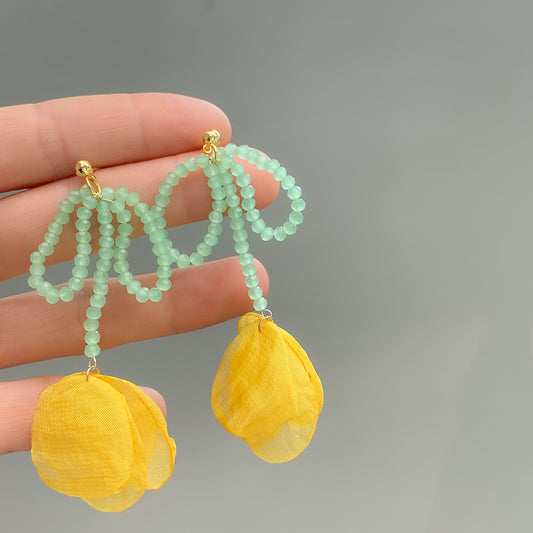 Lemon-core Beaded Earrings