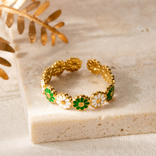 Spring-vine Flower Wrap Ring