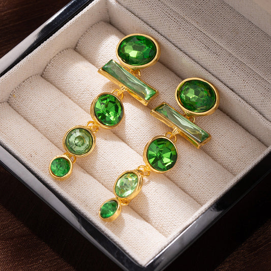 Green Gala Dangling Earrings