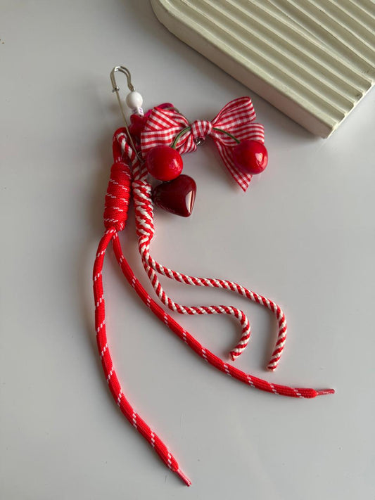 Crimson Season Bow Bag Charm