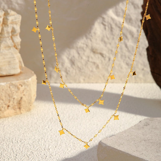 Golden Twinkles Double Layered Necklace