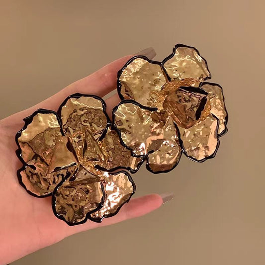 Crinkled Lustre Statement Earrings