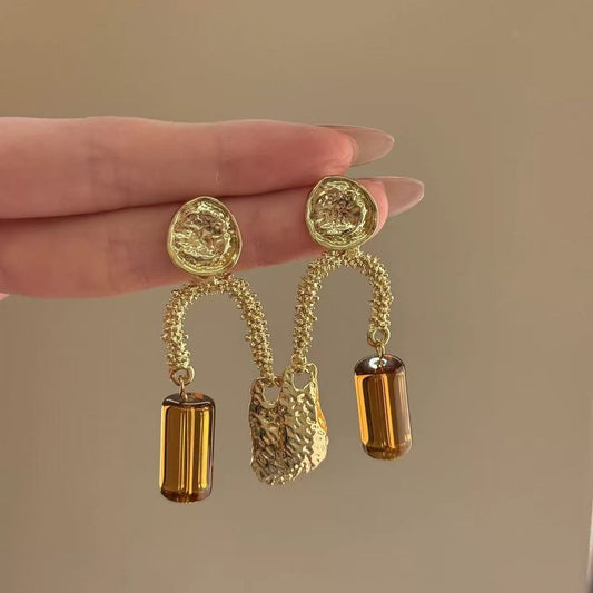 Bronzed Glam Dangling Earrings