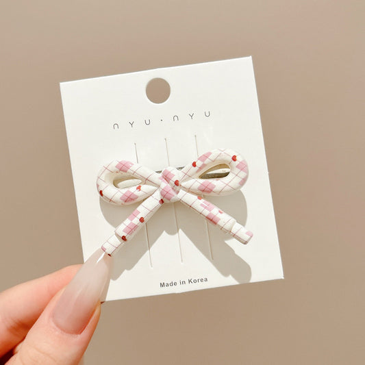 Argyle Pinky Bow Hair Clip