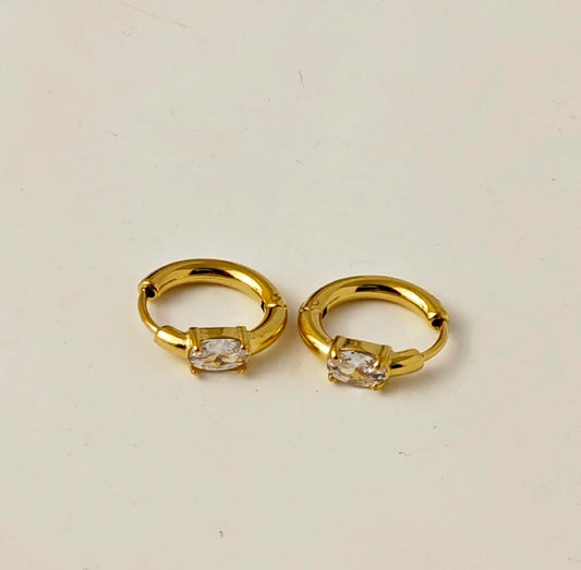 Sylvie Small Rhinestone Hoop Earrings